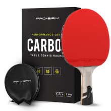 PRO SPIN Table Tennis Bat With Pro Carbon Fibre Technology for Increased Control, Spin & Power | Performance-Level Ping Pong Bat | With Premium Rubber