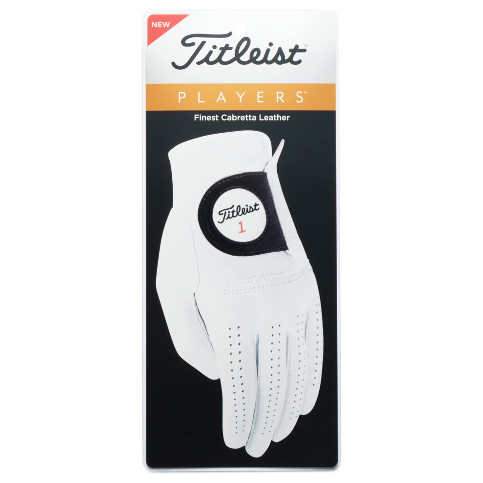 TITLEIST Players Glove Men's, White, M/L