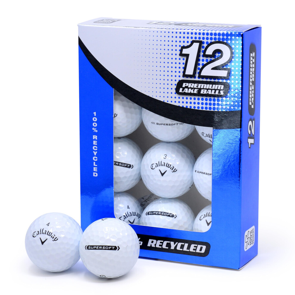 Second Chance Recycled Lake Golf Balls, Used Golf Balls - 12 Pack - Grade A for Callaway Supersoft Golf Balls, White