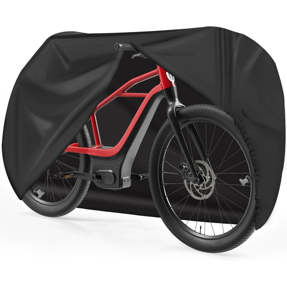 Zettum 600D PU Coating Bike Cover for 1 Bike - Stationary Bike Covers for Outside Storage Waterproof & Heavy Duty, Outdoor Push Bike Cover for eBike,