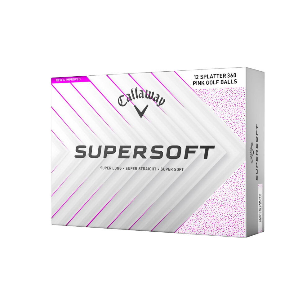 Callaway Golf Supersoft Golf Ball 2025, Splatter Pink