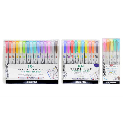 Mildliner Double Ended Creative Marker Bundle, 30 Count