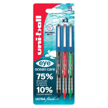 uni-ball Eye Ocean Care UB-157ROP Rollerball Pens. Fine 0.7mm Ballpoint Tip for Smooth Writing, Drawing, Art & Colouring. Fade and Water Resistant