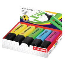 STABILO BOSS ORIGINAL - Highlighter - Pack of 10 - Yellow, Blue, Green, Pink