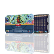 Derwent Inktense Permanent Watercolour Pencils, Set of 36 in a Tin, 4mm Premium Core, Water-Soluble, Ideal for Colouring, Painting and Crafting,