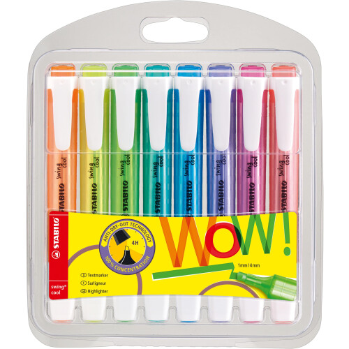 STABILO swing cool - Highlighter - Pack of 8 - Assorted Colours