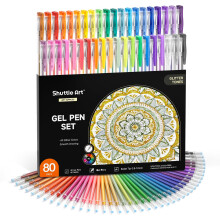 Glitter Gel Pens, Shuttle Art 80 Colours Gel Pens 40 Colours Glitter Gel Pen Set with 40 Refills for Adult Colouring Books Doodling Drawing Writing