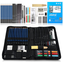 H & B Sketch Pad and Pencil Set 48-Pieces,Drawing Sketching Pencils Set with Sketch Book Artists Drawing Kit with Graphite Pencil, Rubber and