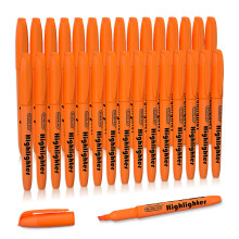 Shuttle Art Highlighters, 30 Pack Highlighters Bright Colours, Orange Colours Chisel Tip Dry-Quickly Non-Toxic Highlighter markers for Adults Kids