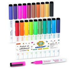 Shuttle Art Whiteboard Pens, 20 Colours Magnetic Whiteboard Markers Fine Tip and Eraser, Dry Wipe White Board Pens for Kids Writing on Whiteboards,