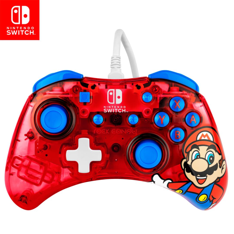 Pdp Rock Candy Wi Gaming Switch Pro Controller - Mario - Official License Nintendo - Oled / Lite Compatible, Compact, Durable Travel Red 5051220455687