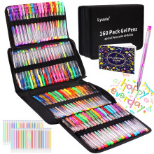 Lyuvie 160 Pack Glitter Gel Pens Set,80 Coloured Gel Pens with 80 Glitter Refills & 1 Adult Colouring Books for Writing Drawing Doodling Crafts