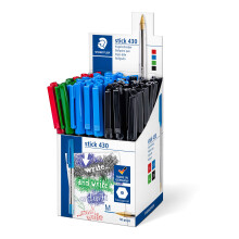 Staedtler Stick 430 MS CP5 Ballpoint Pen Medium - Assorted Colours (Box of 50)