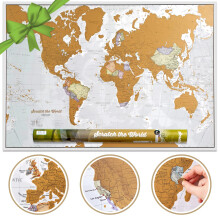 Scratch The World? Travel Map - Scratch Off World Map Poster with Gift Tube - X-Large - 84 x 59 cm - Maps International - 50 Years + of Map Making