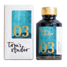 Tom's Studio Fountain Pen Ink | No. 03 Neptune Blue | 50ml, Premium Quality, Smooth Flowing, Elegant Glass Bottle