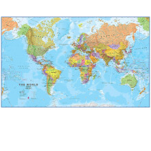 Huge World Map - Political - Updated -2024 - Front Sheet Lamination - Educational Office Use Poster - 201cm (w) x 116.5cm (h) - Maps International