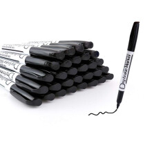 Volcanics Black Dry Erase Markers Low Odor Fine Whiteboard Markers Thin Box of 80
