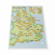 92 Club Football Grounds 24-25 Season - Collect and Scratch Off Travel Map - Maps International - 29 x 42cm