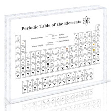 Large Periodic Table with Real Elements Inside, Real Periodic Table of 83 Elements, Acrylic Periodic Table Display with Elements Samples, Chemistry