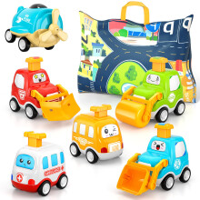 Boys Toy for 1 2 3 Years, 6pcs Pull Back Cars Toys, 2 in 1 Playmat Storage Toy Cars Gifts, Birthday Gift for Childrens Toddler Toys