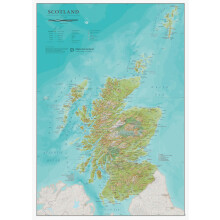 Map Of Scotland - Traveller Gift - Detailed Cartography - Laminated - 42cm (w) x 59cm (h) - Maps International