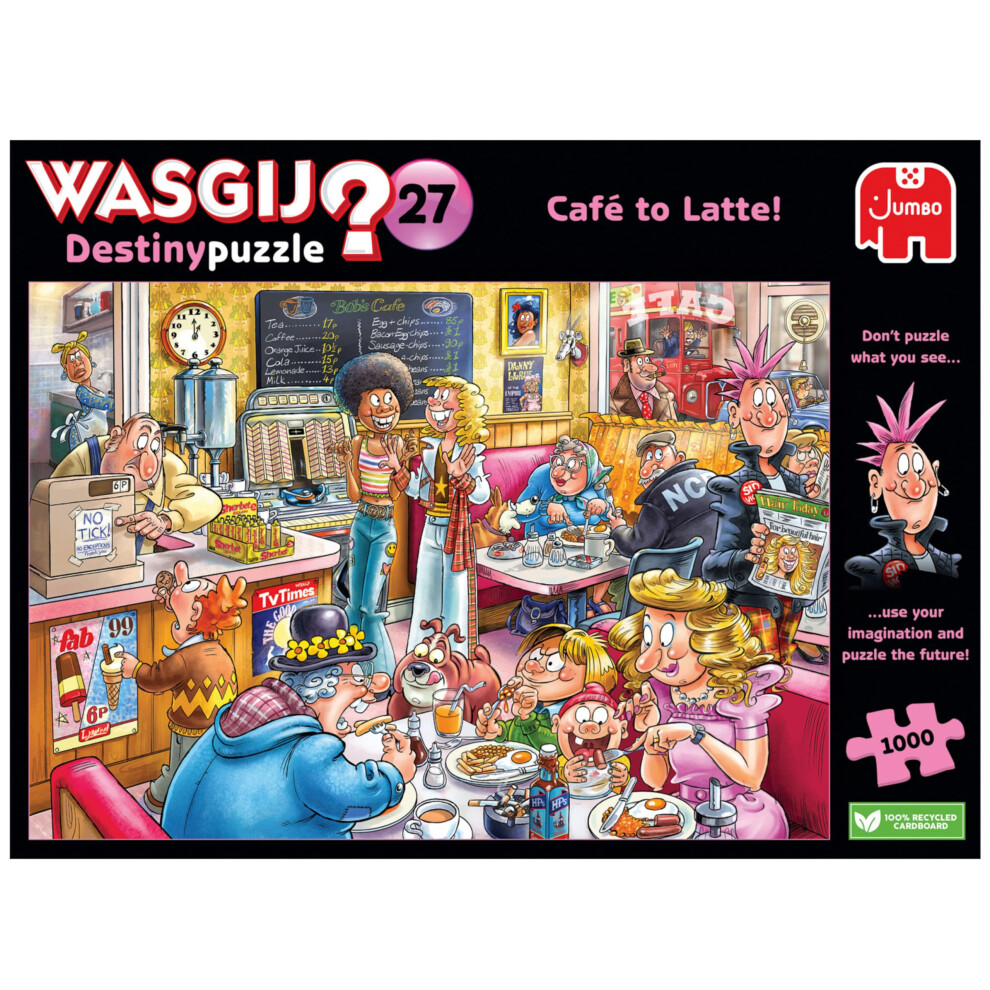 Jumbo Wasgij Destiny 27, Caf? To Latte! 1000 Piece Jigsaw Puzzles For Adults - Colourful, Challenging & Brainteasing Adults Jigsaw Puzzle - Puzzle The