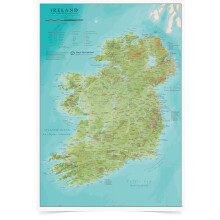 Map Of Ireland - Detailed Cartography - Front Sheet Laminated - 42cm (w) x 59cm (h) - Maps International