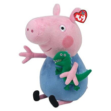 TY George Pig 25 cm Soft Plush Toy Stuffed Teddy for Kids Baby Cuddly Collectible Plush Official Peppa Pig Merchandise Gift for Girls and Boys