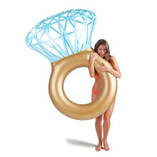 WLZP Inflatable Pool Float, Pool Party Diamond Swim Ring with Double Rapid Valves, Photograph Props Travel Outdoor Beach Pool Raft for Adults 120 X