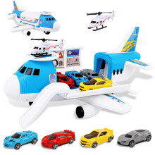 m zimoon Transport Airplane, Transport Cargo Plane Car Kids Toys Set with 4pcs Cars, 1pcs Helicopter Toy and 1pcs DIY Stickers Gift Toys for Boys