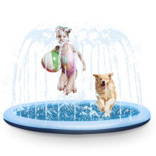 Sprinklers Pad for Kids & Dogs,170cm Large Non-Slip Splash Pad Spray Mat Paddling Pools,Summer Outdoor Garden Water Play Swimming Bathing Pool for