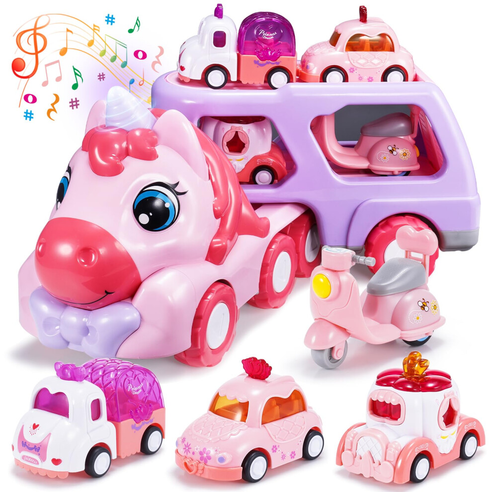 Eutoyz Toys For 1 2 3 Year Olds Girl, Unicorn Toy Car Toddler Toy Age 1-3 Construction For 1-3 Year Olds Girls Easter Birthday Gifts For 1-4 Year Old