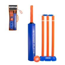 Powerplay Plastic Cricket Set Size 3 for Kids, Lightweight Ball, Stumps & Bat ? Fun Outdoor Cricket Set
