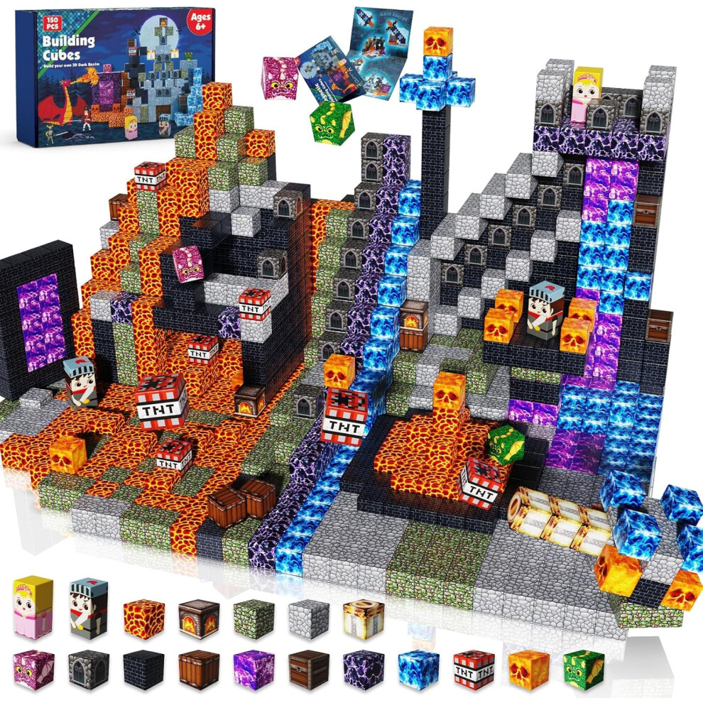 Photos - Construction Toy Goody King Magnetic Blocks - 150 PCS Magnetic Building Blocks Dark Castle Sword Domain Toys for Montessori Toddler Birthday