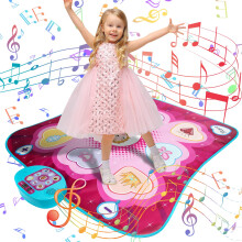 Dance Mat Toys for Girls - Music Play Mat 5 Play Modes 3 Challenge Levels Adjustable Volume & LED Lights, Musical Dance Game Pad Toy Christmas