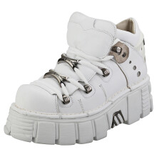 (43) New Rock Unisex M106N-C27 - Plateaustiefel aus Leder in Wei?