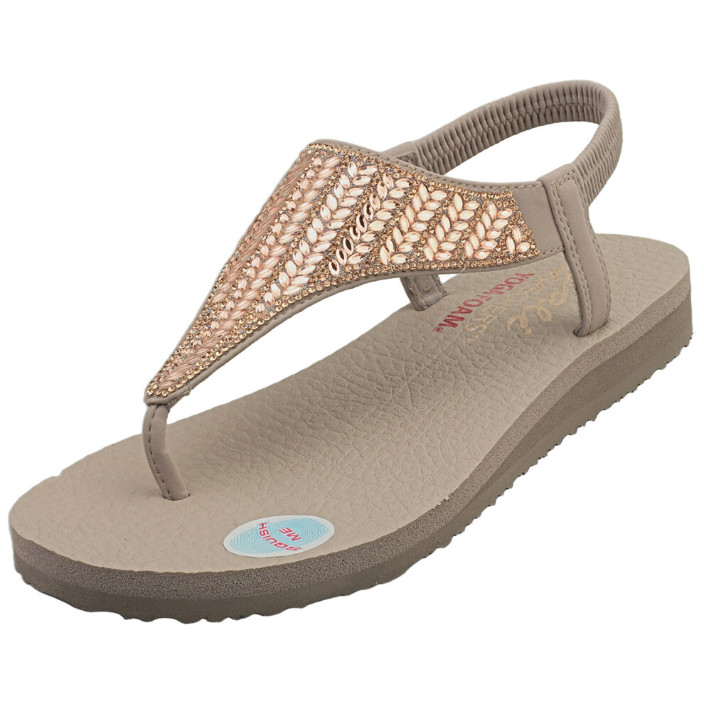 (6) Skechers Cali Meditation Womens Walking Sandals in Taupe