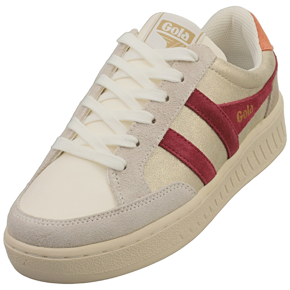 (4) Gola Superslam Blaze Womens Fashion Trainers in Gold Cerise