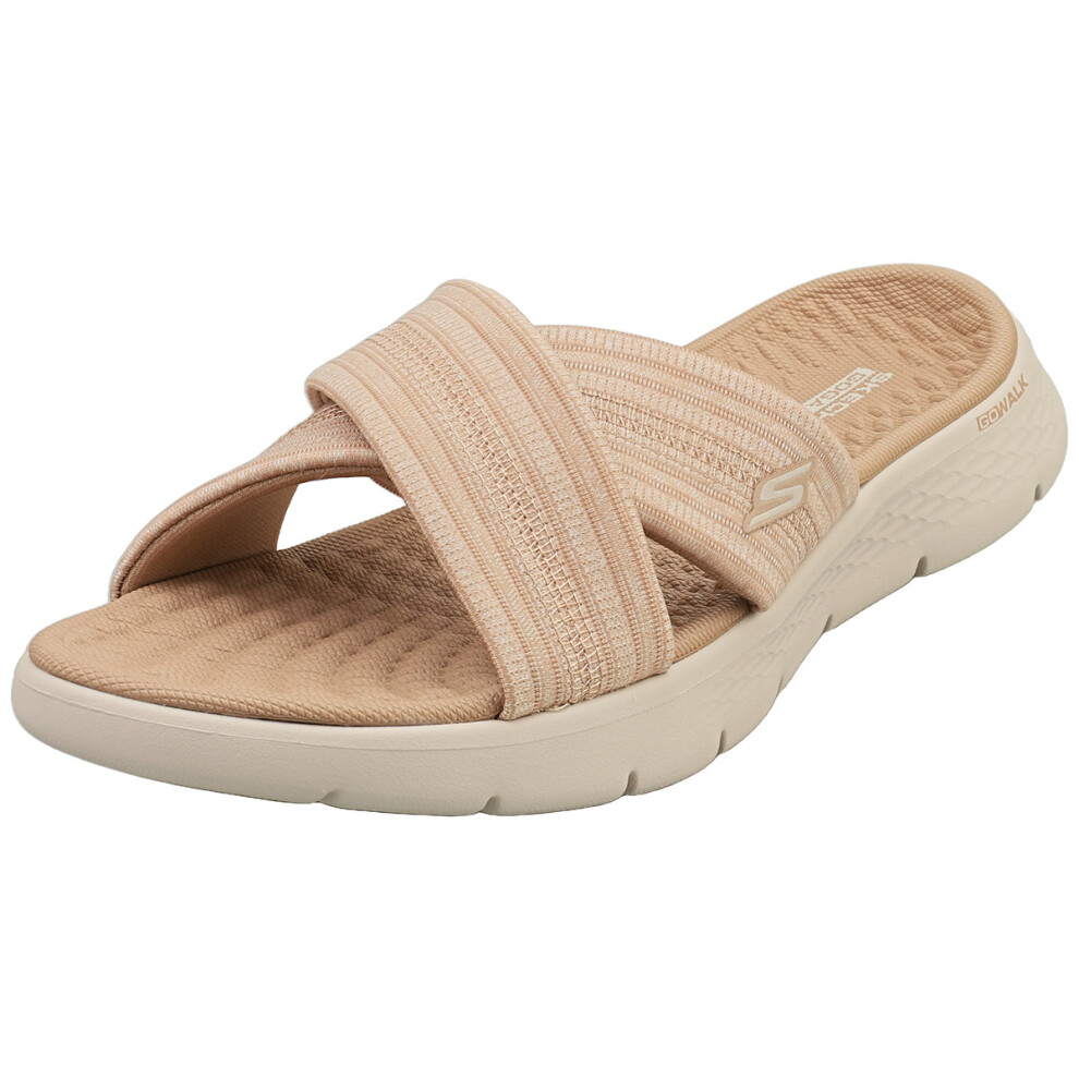 (5) Skechers Go Walk Flex Womens Walking Sandals in Taupe