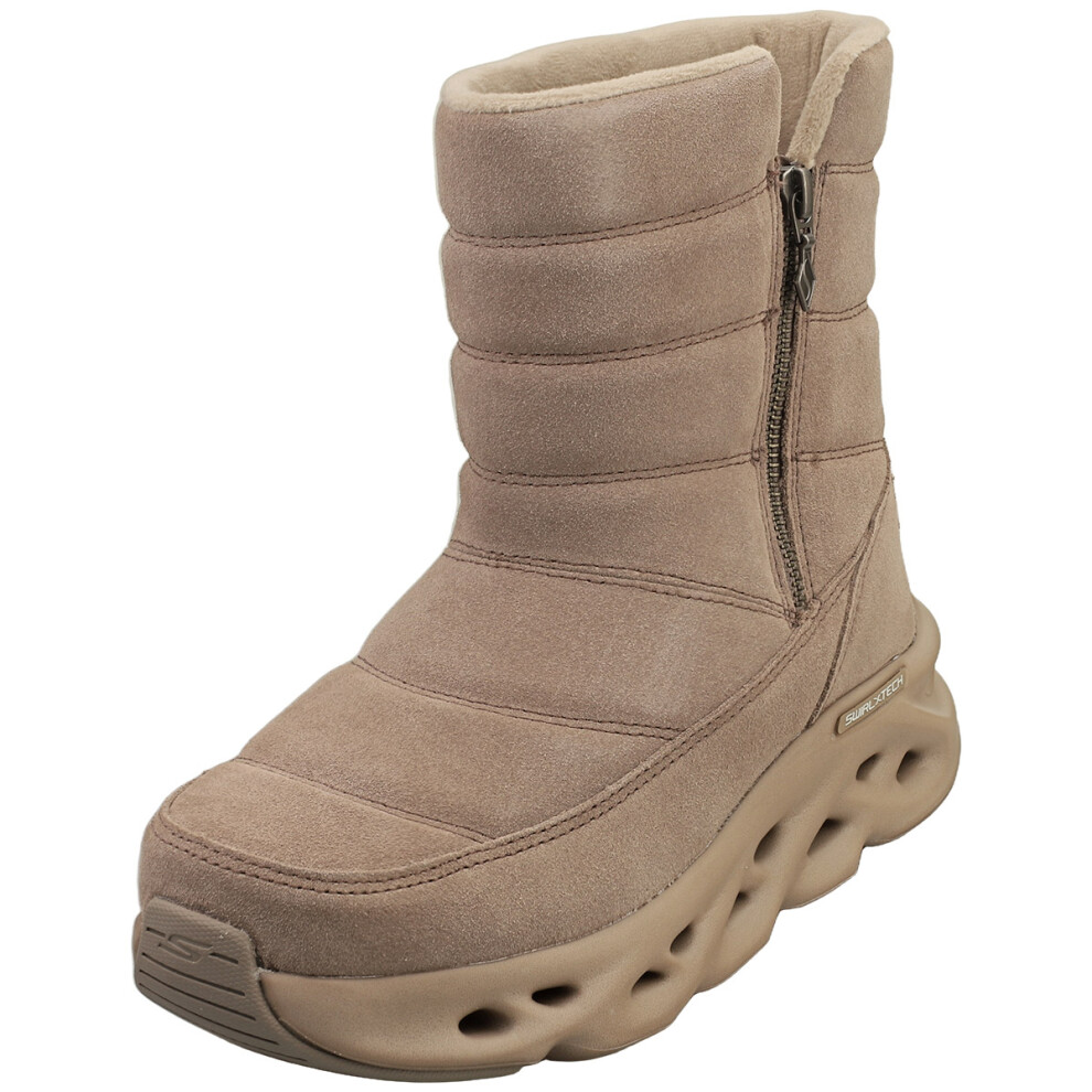 (4) Skechers Go Swirl Tech Womens Ankle Boots in Dark Taupe