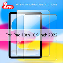 (Voor iPad 10 2022) 2 stuks gehard glazen schermbeschermer voor iPad Air 5, 4, 3, 2, Pro 11 2022, Mini 6, 9, 9e