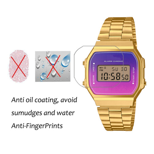 (A168WER) 3 pcs Explosion-proof screen protector for Casio A168WER A168WERB A168WERG PET Watch screen 2