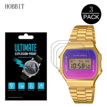 (A168WER) 3 pcs Explosion-proof screen protector for Casio A168WER A168WERB A168WERG PET Watch screen
