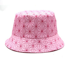 (56-58cmYksipuolinen vaaleanpunainen)2024 uusi Demon Slayer Bucket Hat Käännettävä Kaksipuolinen Bob Panama Lippikset