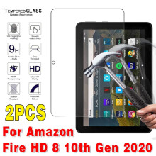 2 Stück für Fire HD 8 10. Generation 2020 Tablet-Schutzfolie aus gehärtetem Glas, Displayschutzfolie
