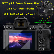 (Z7II Glas) 2 stuks Nikon Z6 Z6II Z7 Z7 Z7II Camera Beschermend Zelfklevend Glas Hoofd LCD Scherm + Film