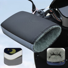 (Zwart) Universele wintermotorhandschoenen Stuurmuffins Reflecterende tape Warme stuurhoes