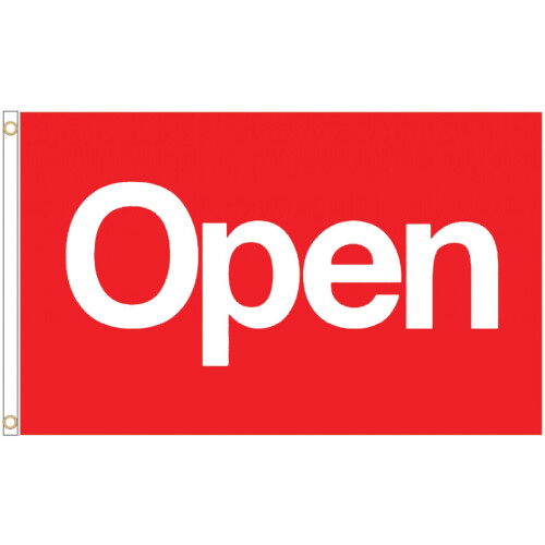 (Open) POS Advertising Business Polyester Flag