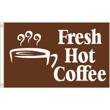(Fresh Hot Coffee) POS Advertising Business Polyester Flag