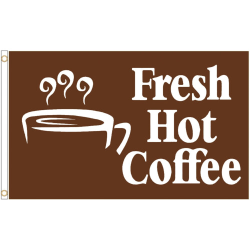 (Fresh Hot Coffee) POS Advertising Business Polyester Flag